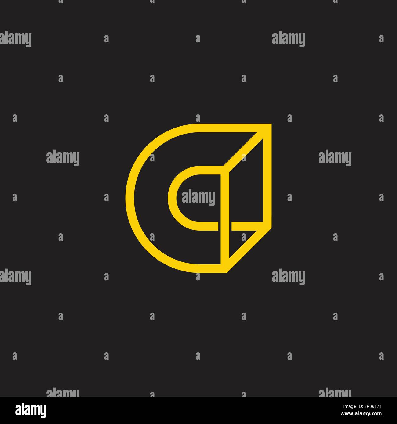 letter qc dimensional simple logo vector Stock Vector