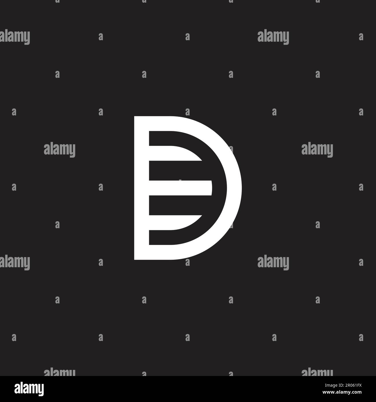letter de simple geometric line logo vector Stock Vector