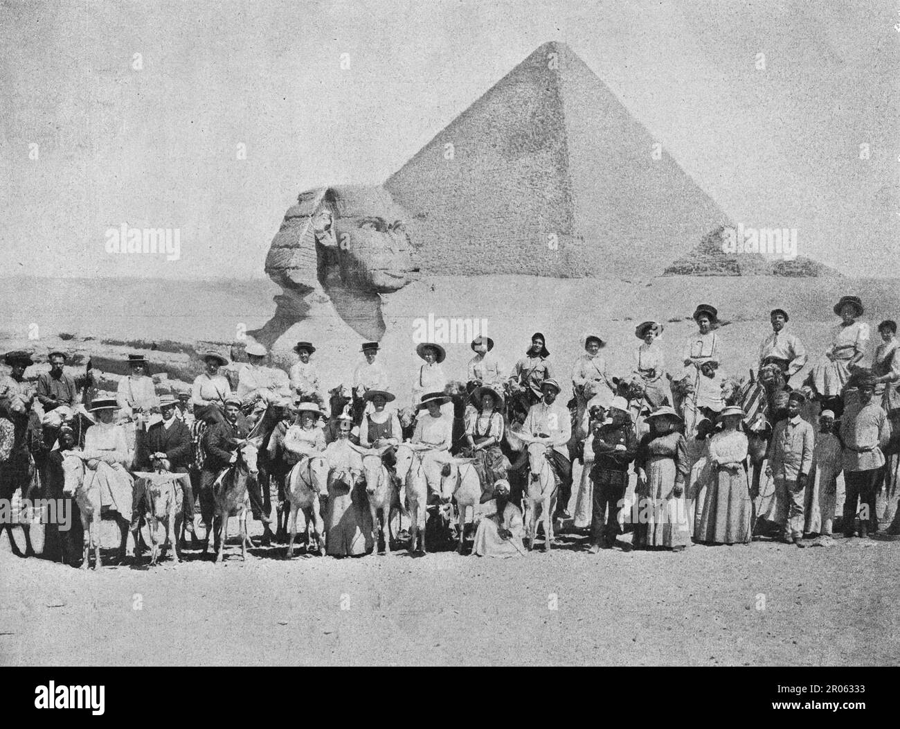 Students of higher educational institutions of the Russian Empire in Egypt. Photo from 1910. Stock Photo