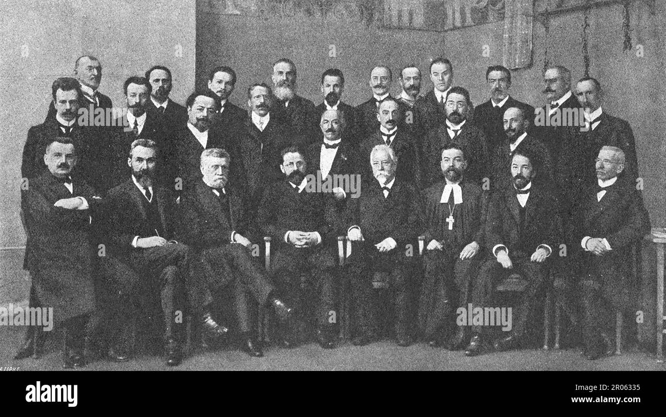 Teachers and director of the Moscow Practical Academy of Commercial Sciences. Photo from 1910. Stock Photo
