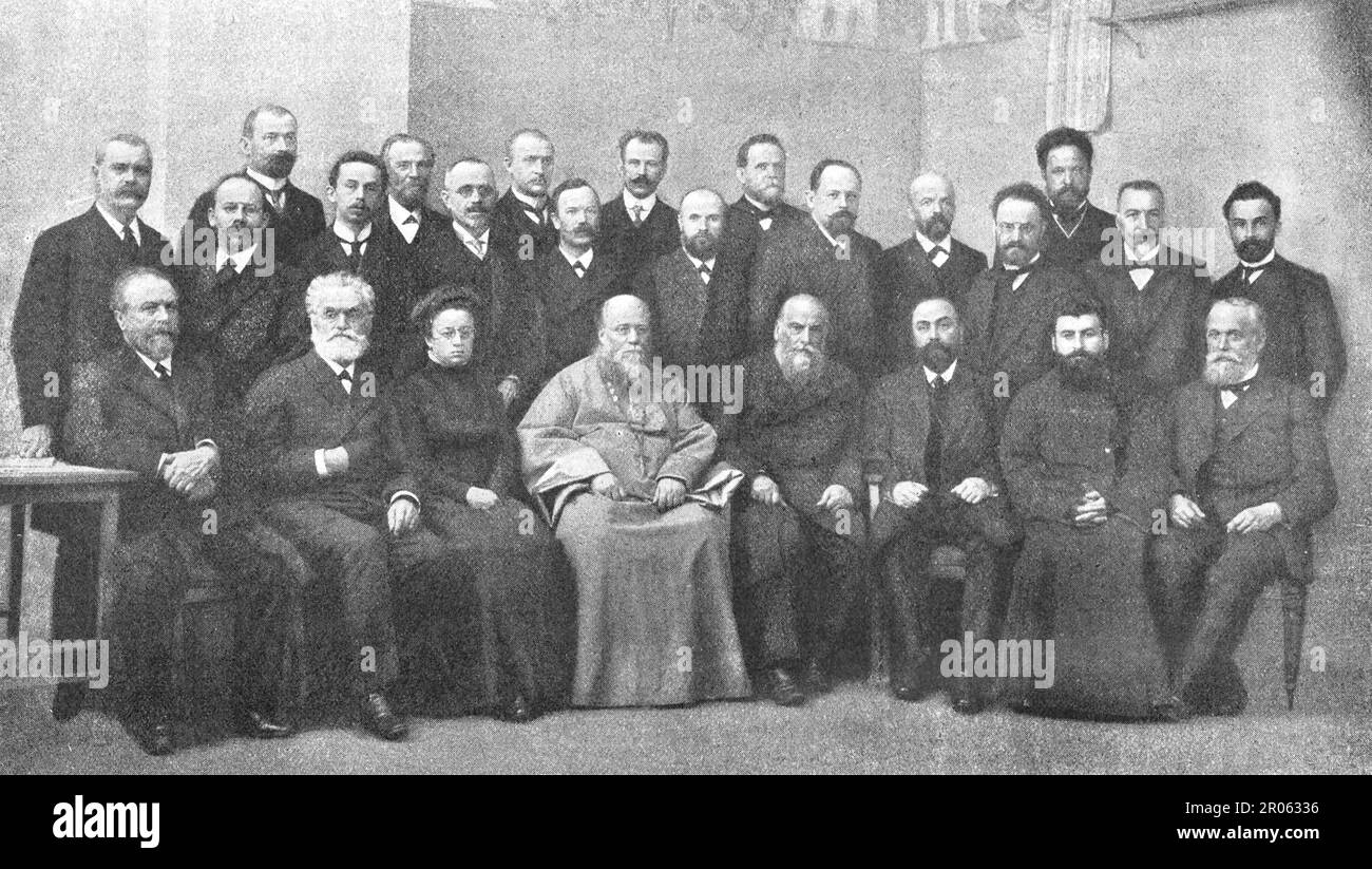 Teachers of the Moscow Practical Academy of Commercial Sciences. Photo from 1910. Stock Photo