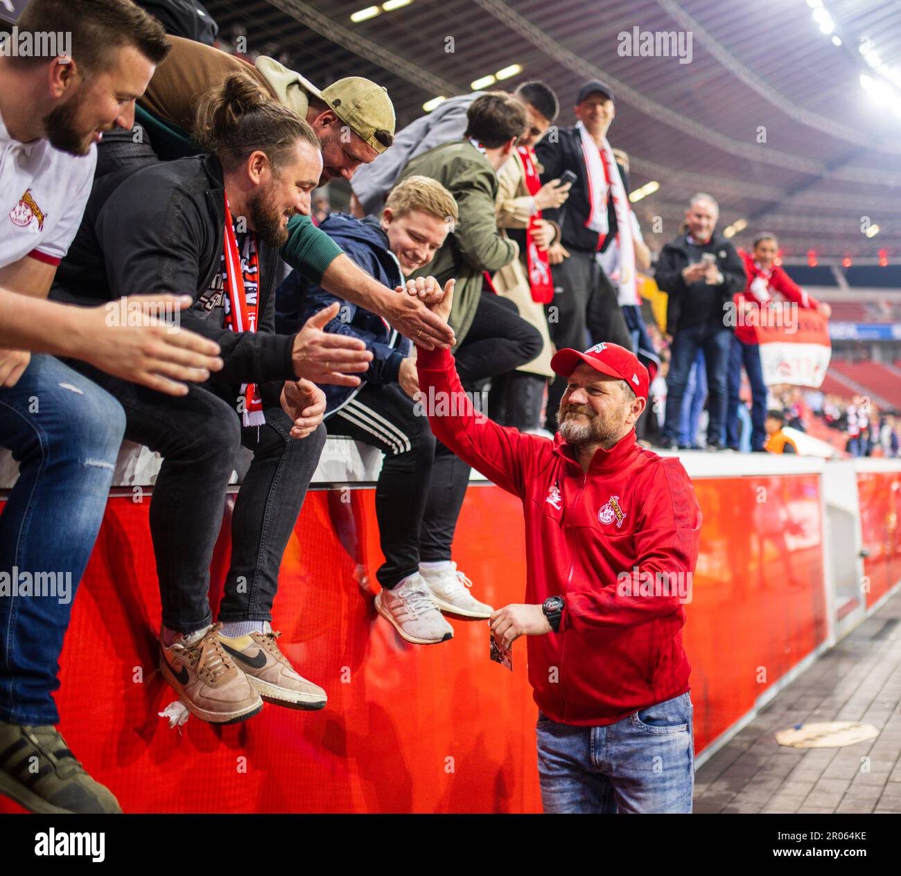 Leverkusen Germany 05th Mai 2023 Fans Feiern Fc Trainer Steffen Baumgart Köln Bayer 