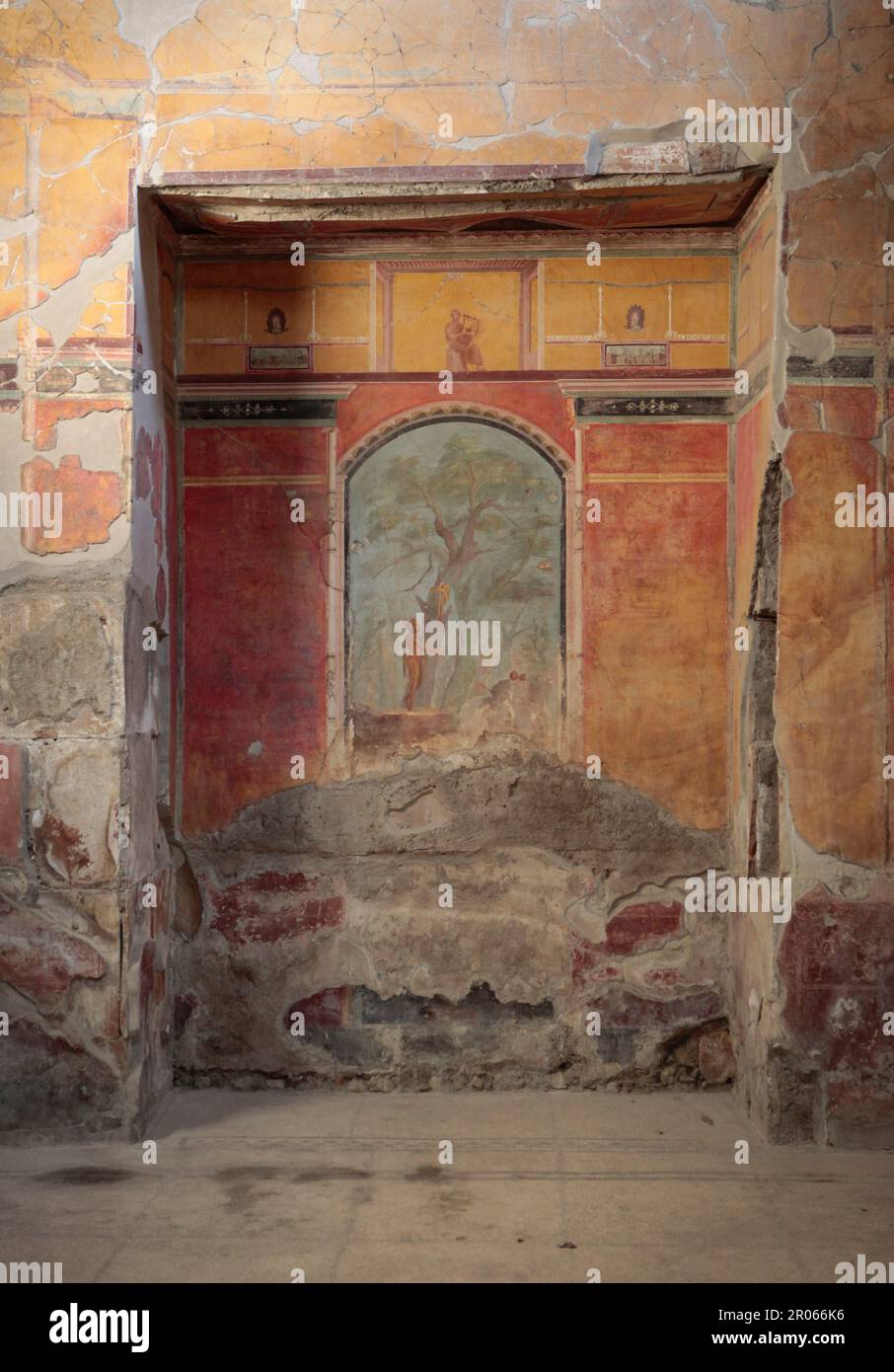 Excavations of Oplontis, in Torre Annunziata, example of a lavish roman villa , the villa poppea, covered during the eruption of Mount Vesuvius 79 AD. Stock Photo
