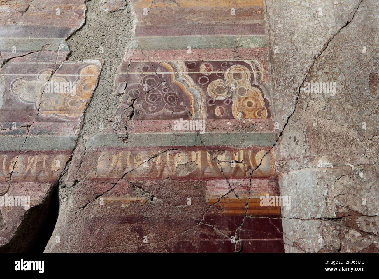 Excavations of Oplontis, in Torre Annunziata, example of a lavish roman villa , the villa poppea, covered during the eruption of Mount Vesuvius 79 AD. Stock Photo