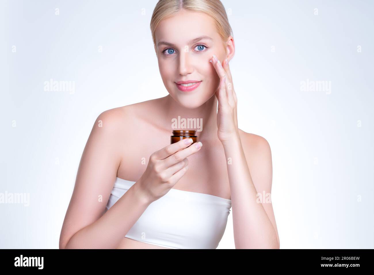 Beautiful Woman Soft Makeup And Perfect Skin Stock Photo