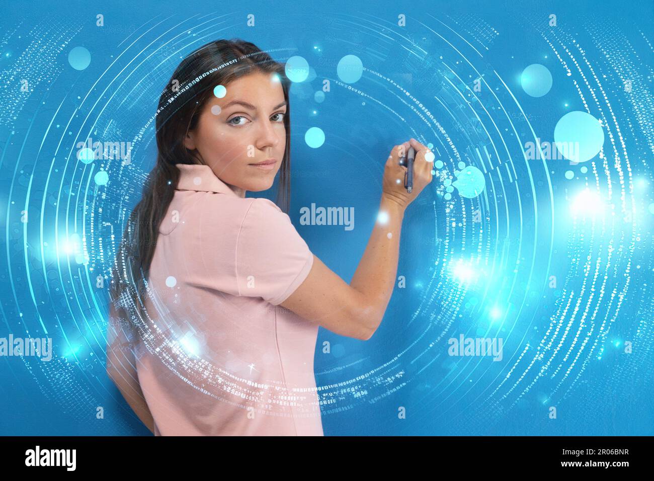 E-learning concept with Stock Photo