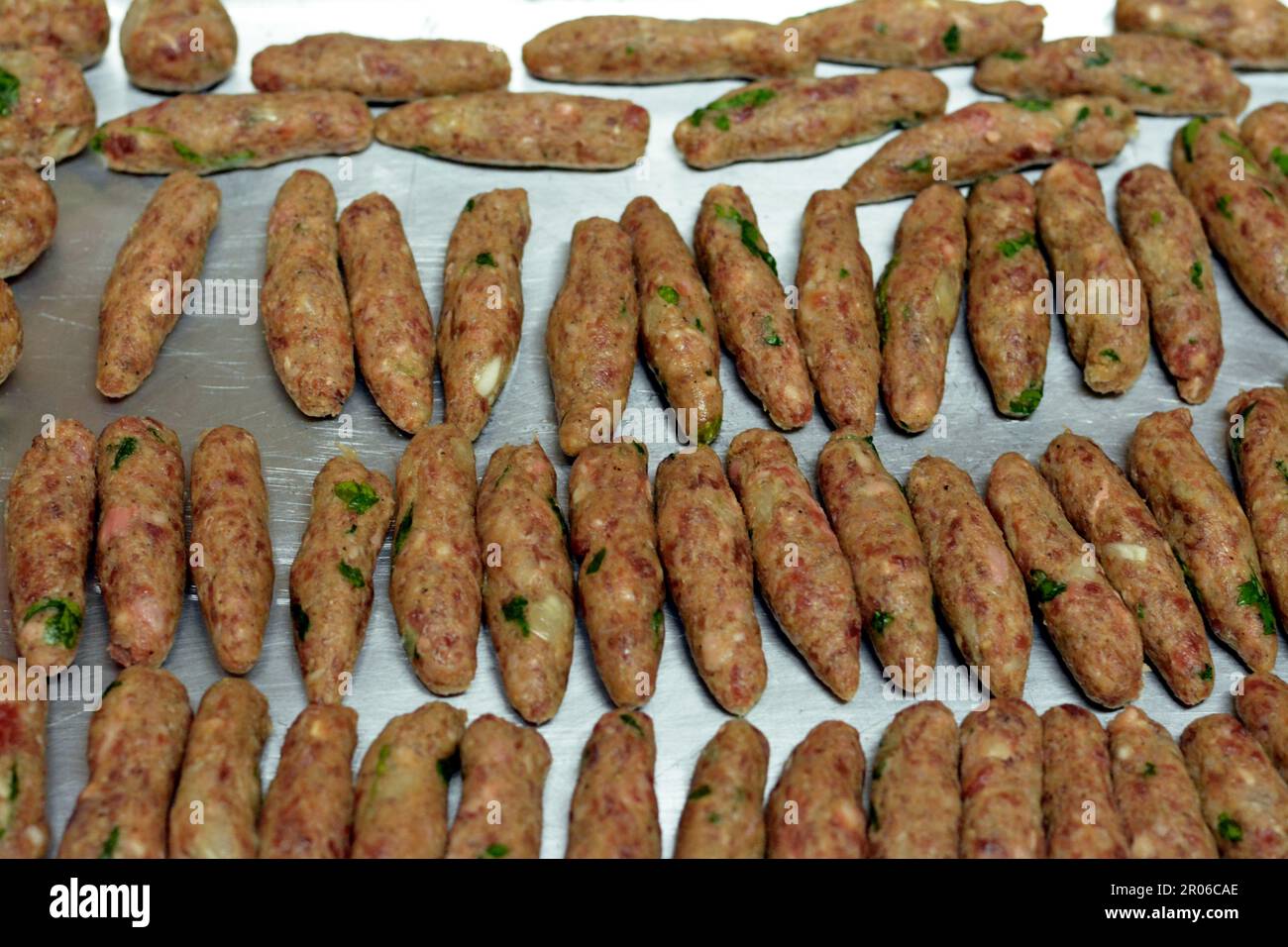 Shish kofta, a type of kebabstyle kufta, minced lamb, mutton, veal or beef, or a mixture of