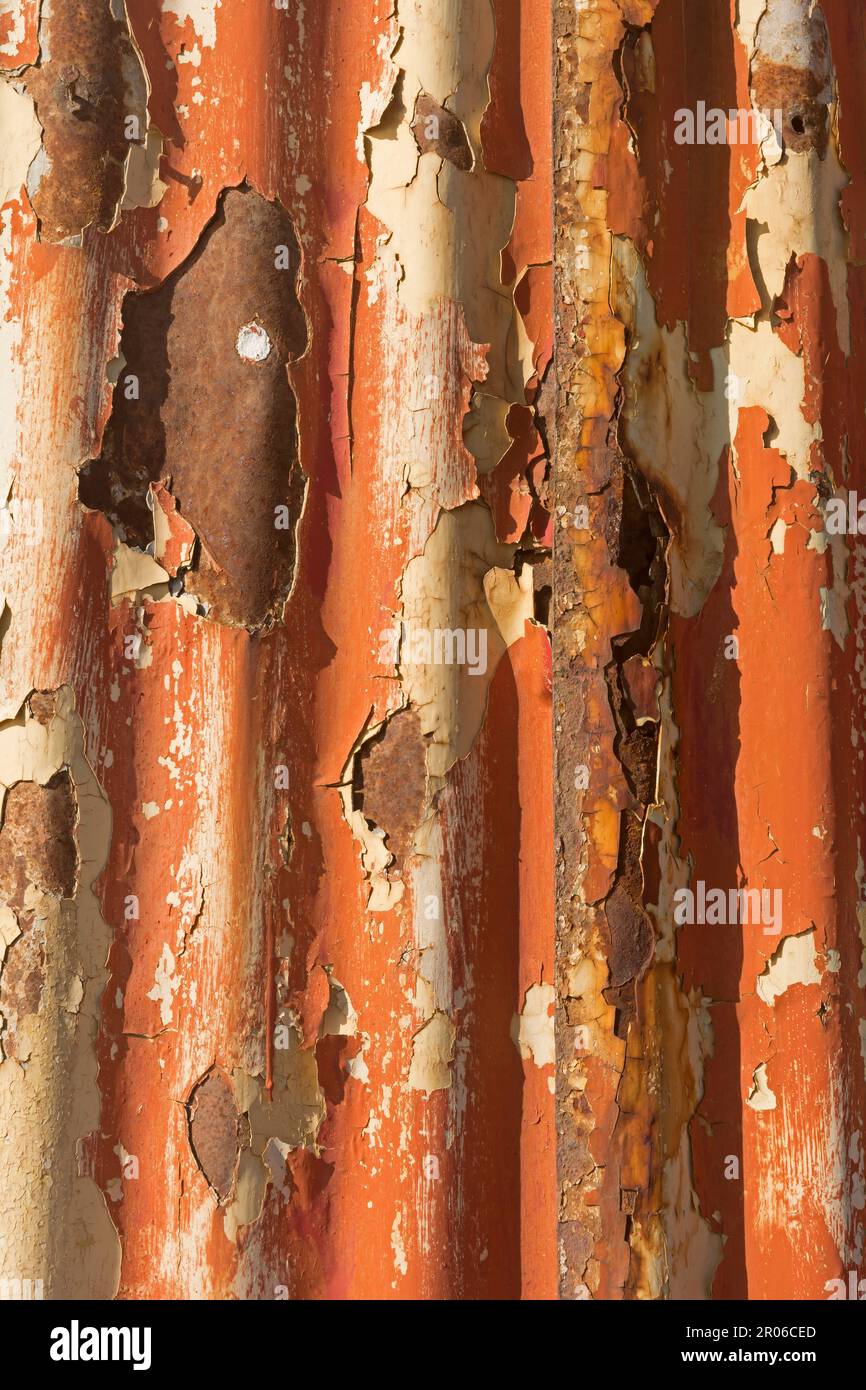 Rusty and corroding corrugated iron Stock Photo