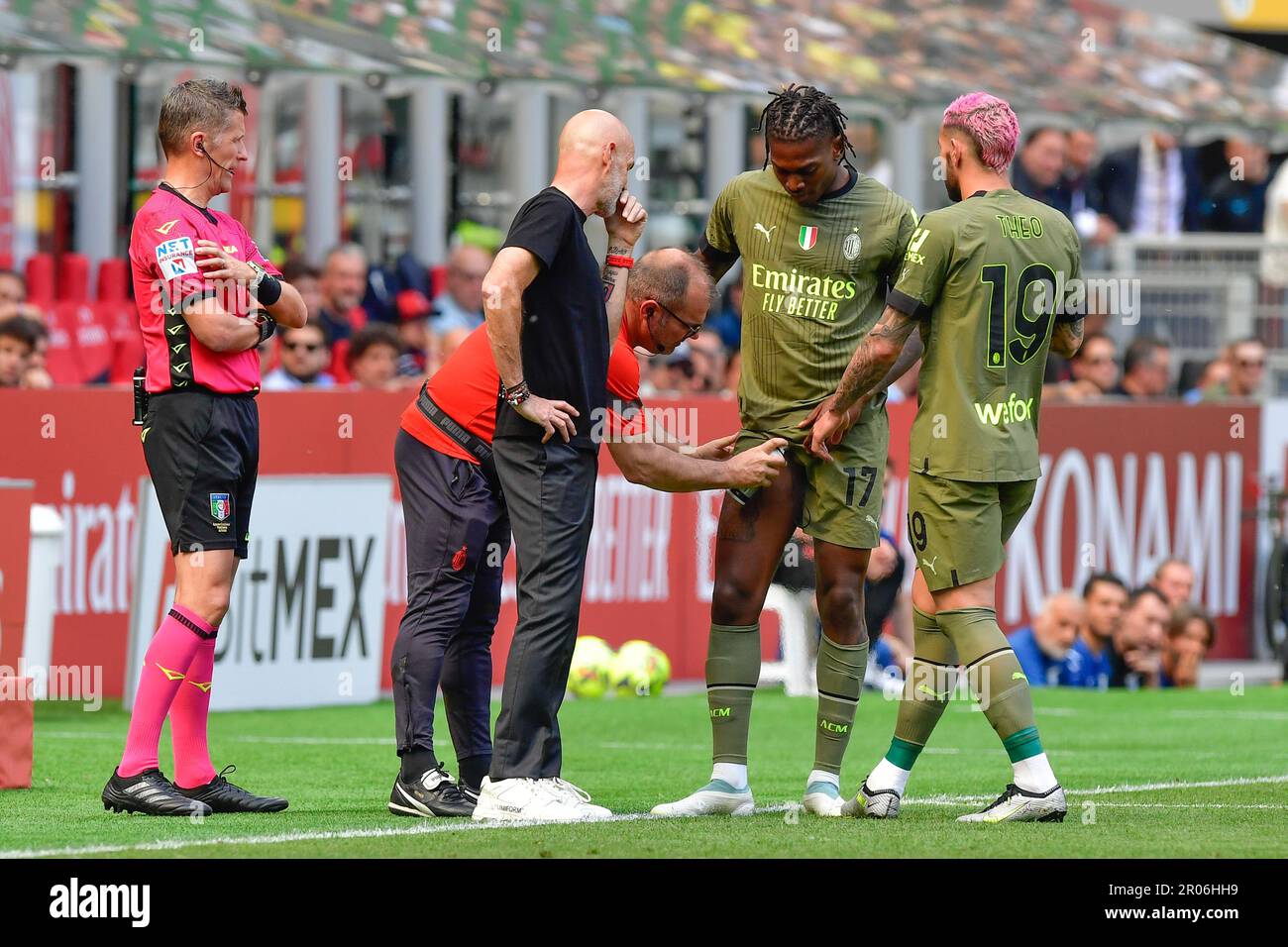 Milano, Italy. 14th Feb, 2023. Rafael Leao (17) of AC Milan seen