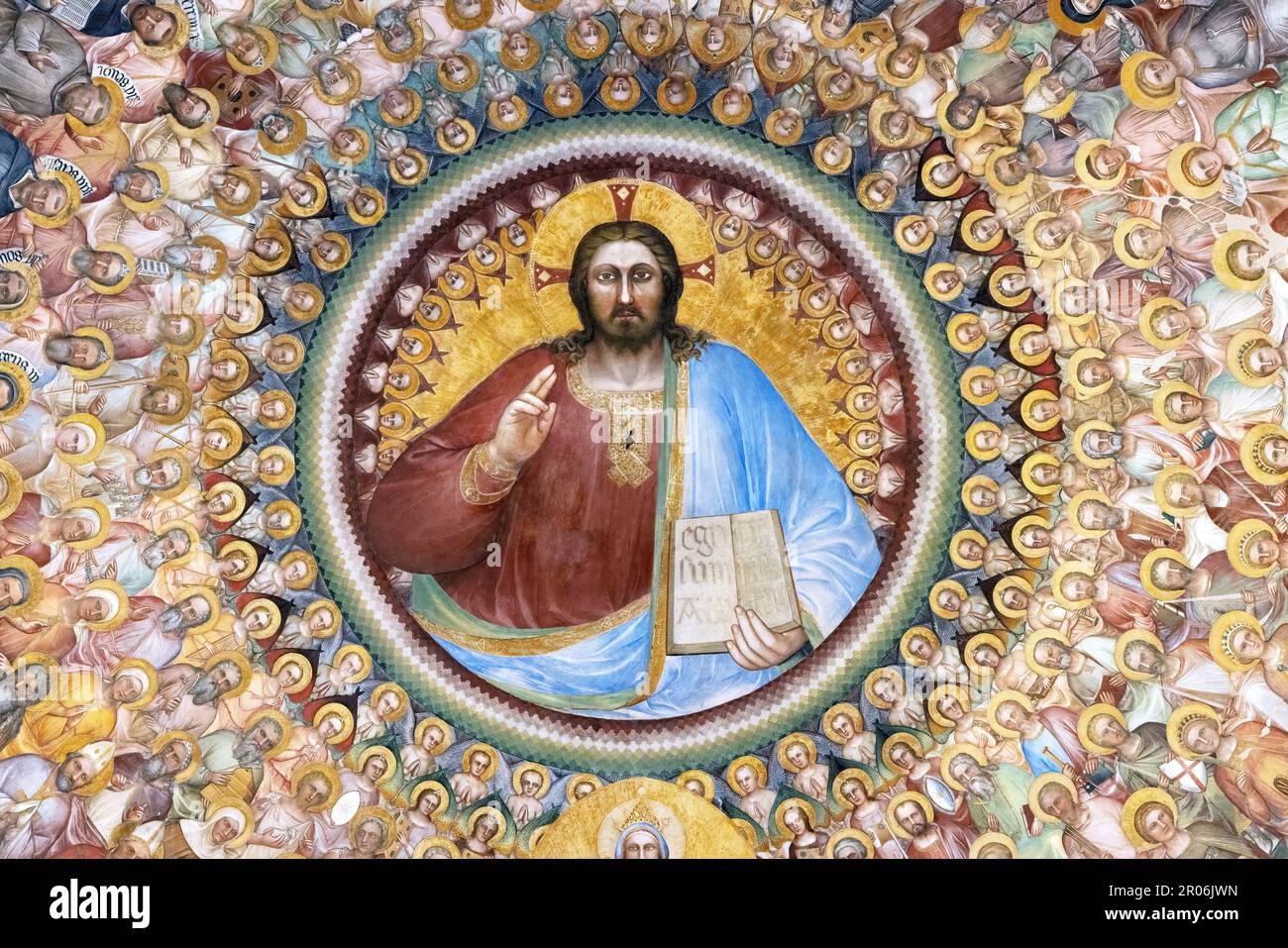 Christ Pantocrator in ancient Baptistery of Padua, Italy Stock Photo