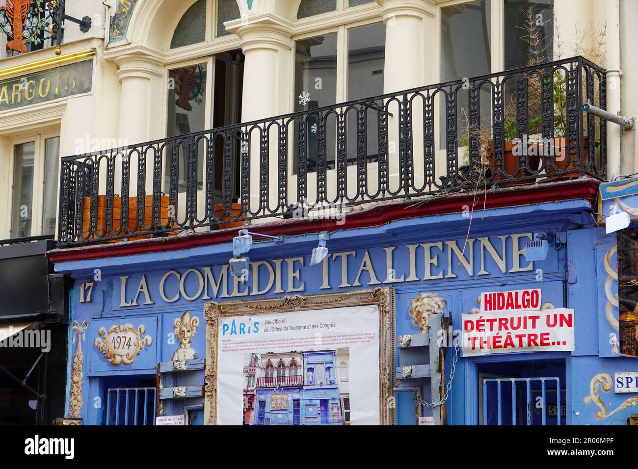 La Comedie Italienne front facade of the theater, Paris, France. Stock Photo