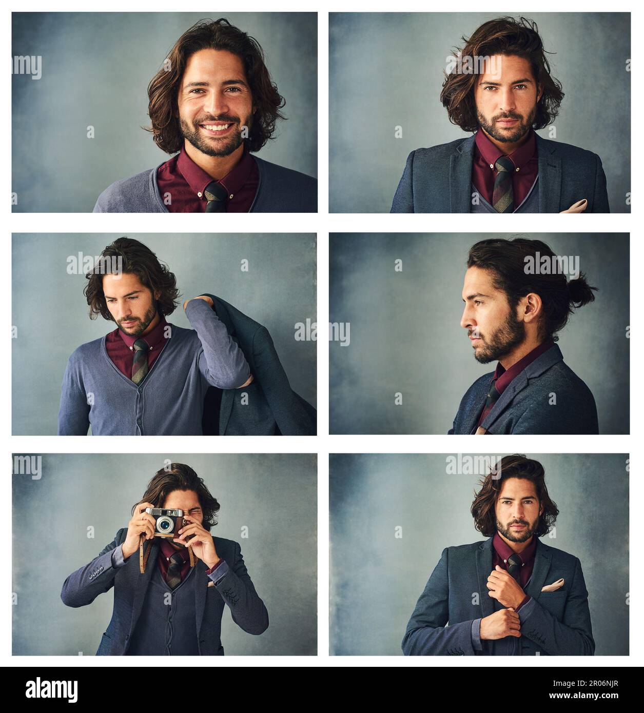 Cool for every occassion. Composite studio shots of a stylishly dressed handsome young man. Stock Photo