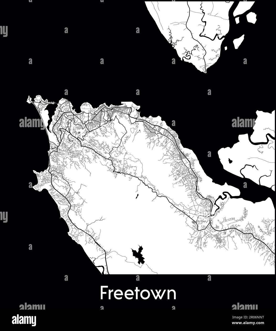 City Map Africa Sierra Leone Freetown vector illustration Stock Vector