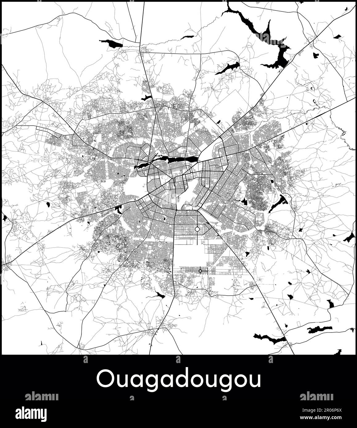 City Map Africa Burkina Faso Ouagadougou vector illustration Stock ...