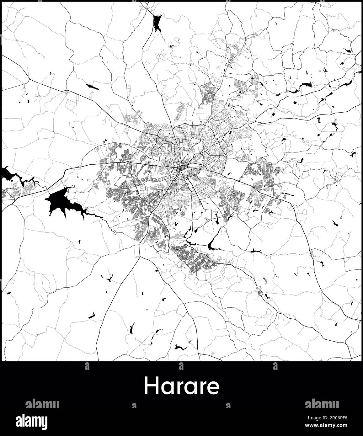 City Map Africa Zimbabwe Harare vector illustration Stock Vector