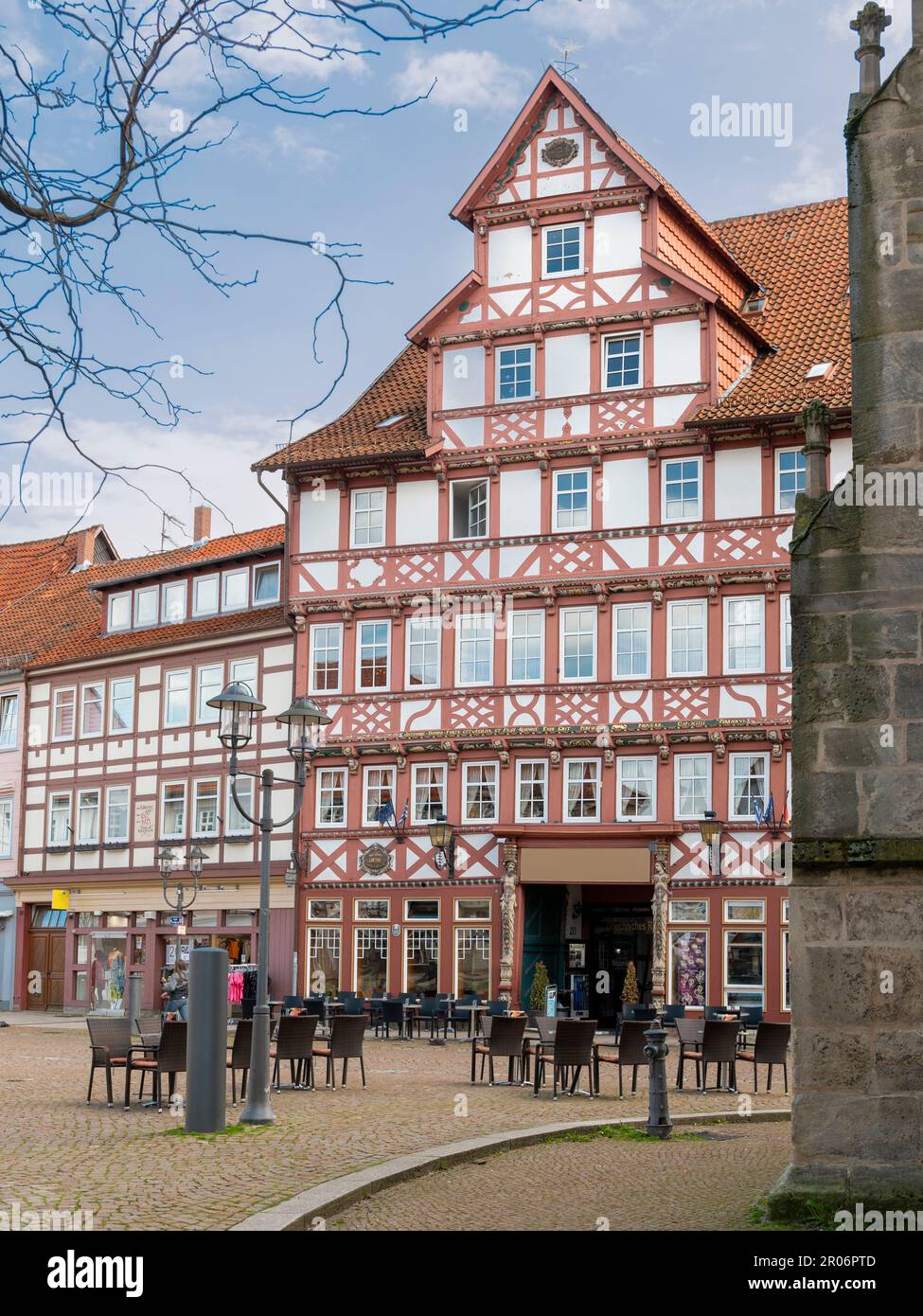 Historic half-timbered house in the old town Duderstadt, Germany Stock Photo