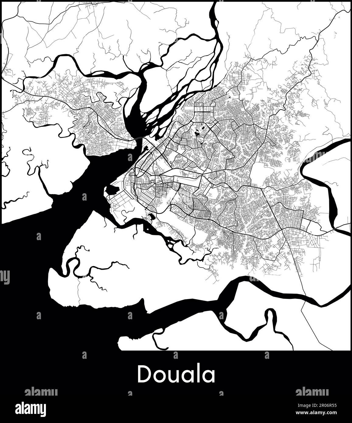 City Map Africa Cameroon Douala vector illustration Stock Vector