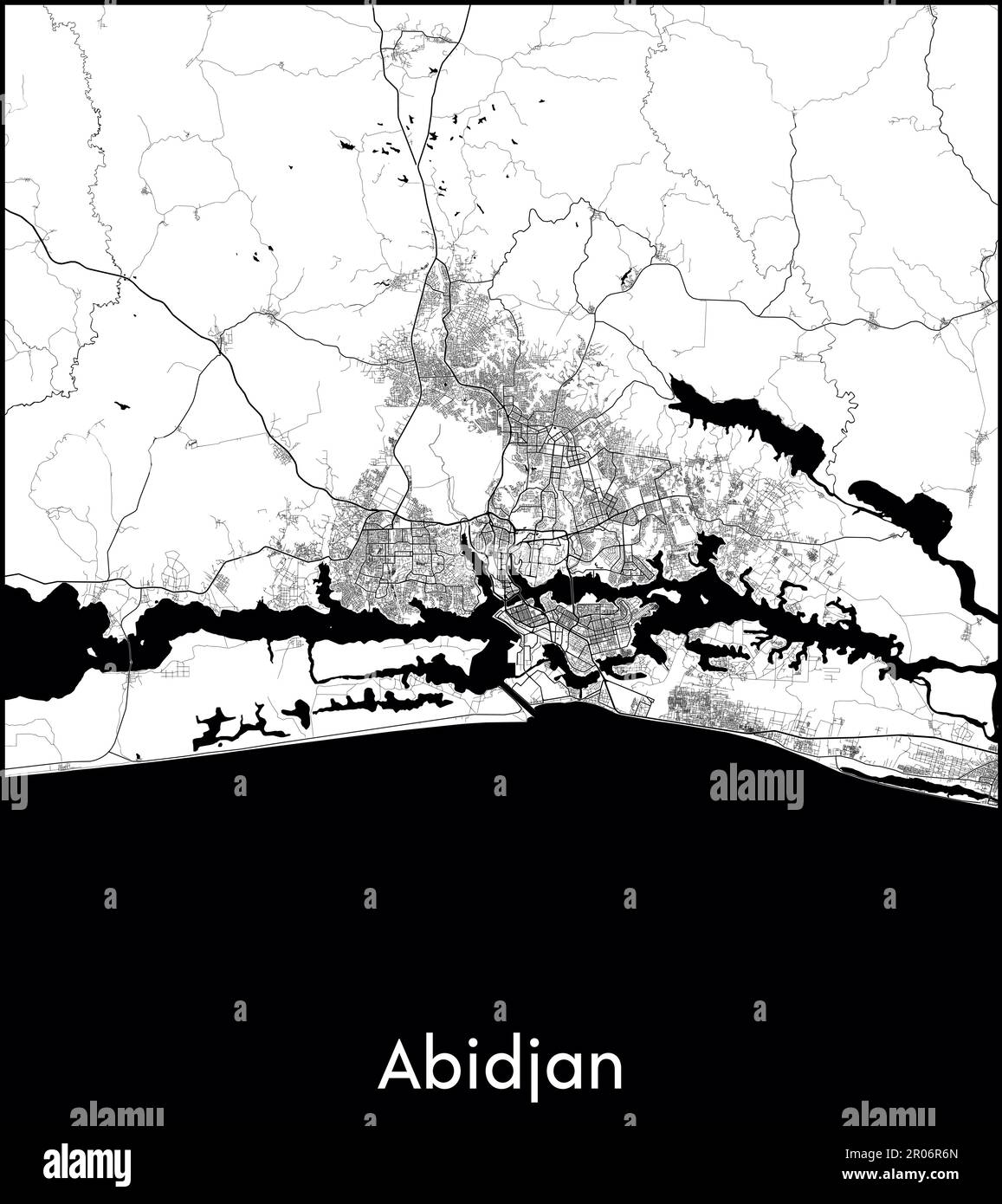 City Map Africa Ivory Coast Abidjan vector illustration Stock Vector