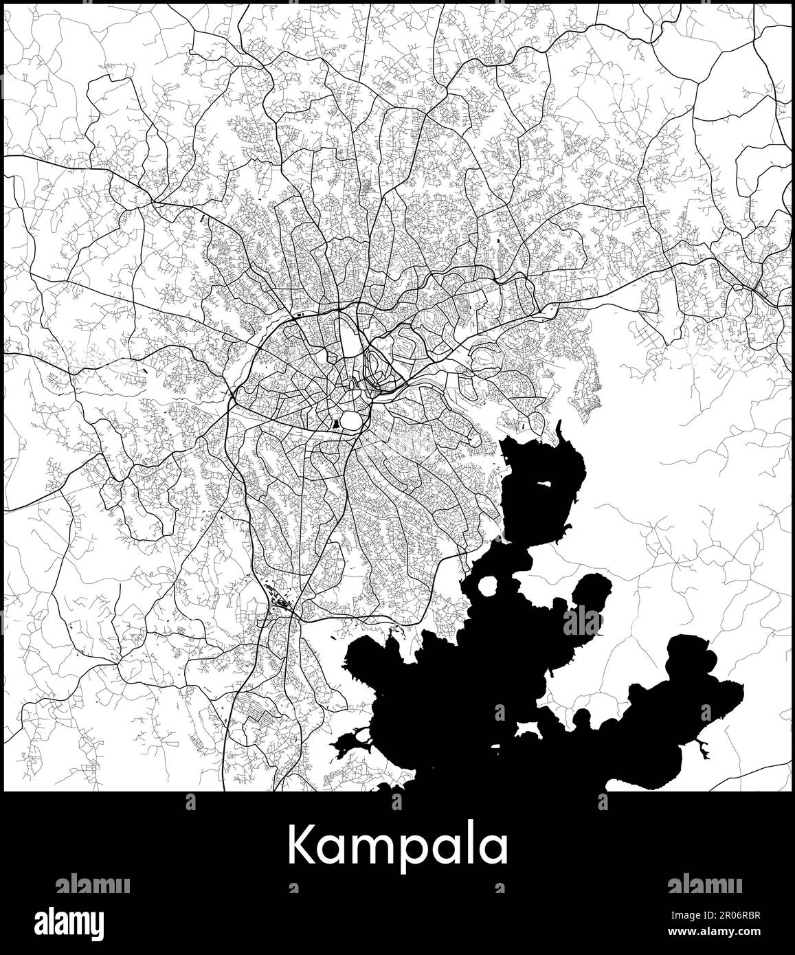 City Map Africa Uganda Kampala vector illustration Stock Vector