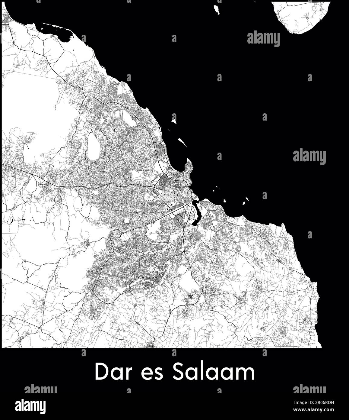 City Map Africa Tanzania Dar es Salaam vector illustration Stock Vector 