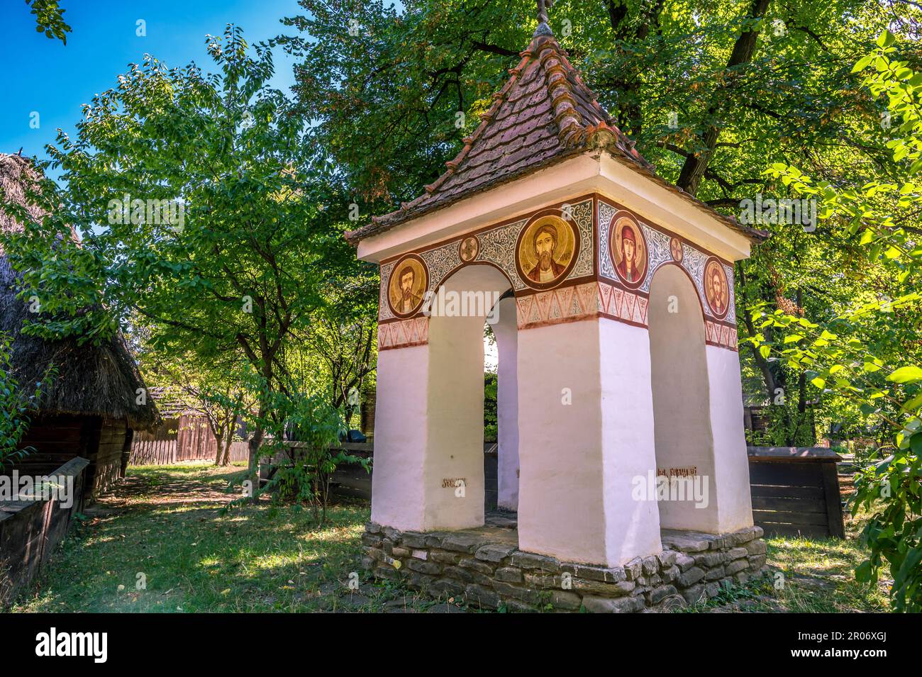 Small Shrine in Dimitrie Gusti National Village Museum , Bucharest Stock Photo