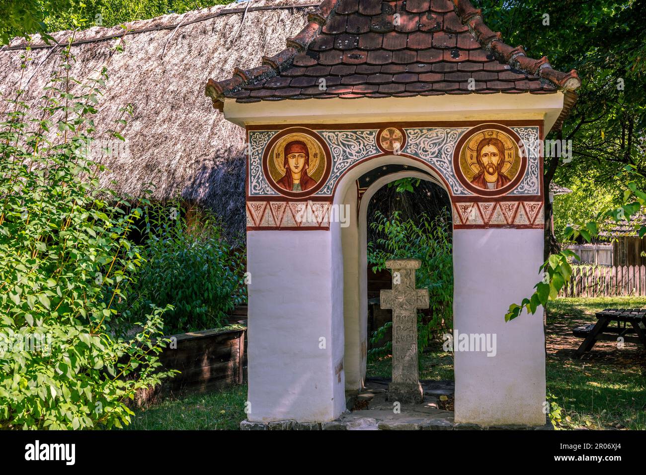 Small Shrine in Dimitrie Gusti National Village Museum , Bucharest Stock Photo