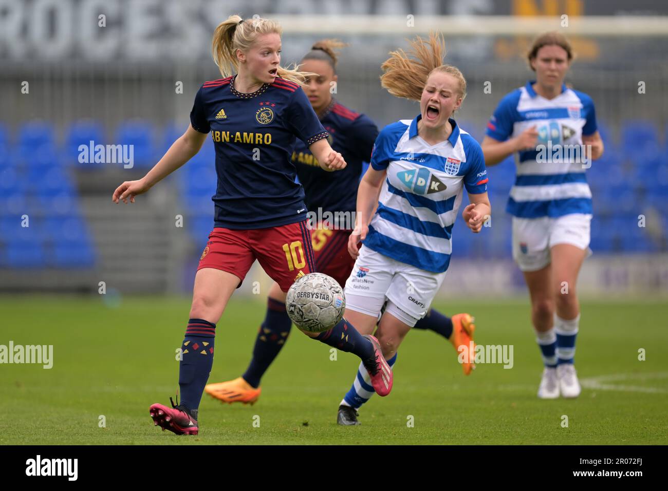 ZWOLLE (lr), Nadine Noordam of Ajax, Imre van der Vegt of PEC Zwolle during the Dutch