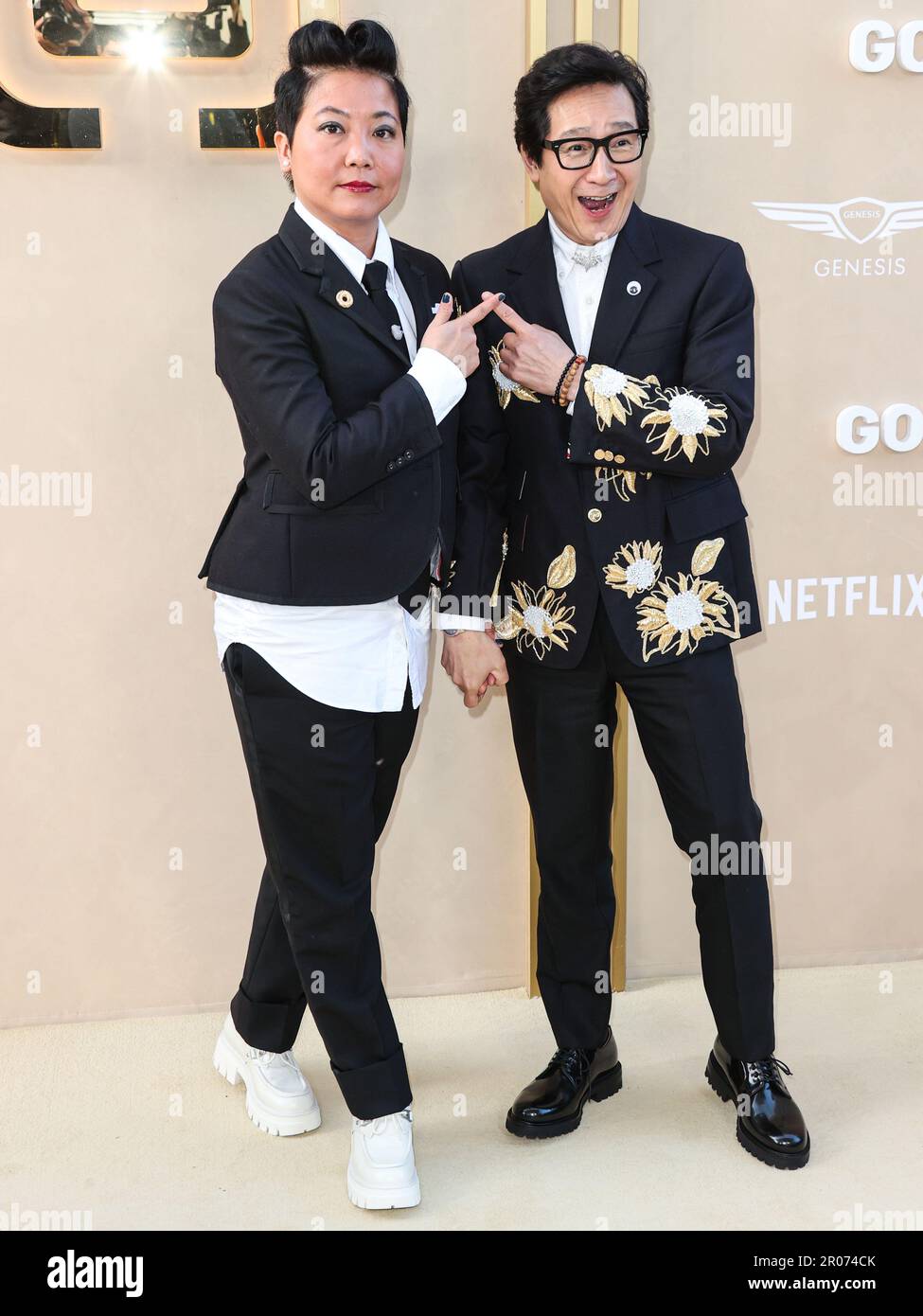 LOS ANGELES, CALIFORNIA, USA - MAY 06: Echo Quan and Ke Huy Quan arrive at Gold House's 2nd Annual Gold Gala 2023 held at The Music Center on May 6, 2023 in Los Angeles, California, United States. (Photo by Xavier Collin/Image Press Agency) Stock Photo