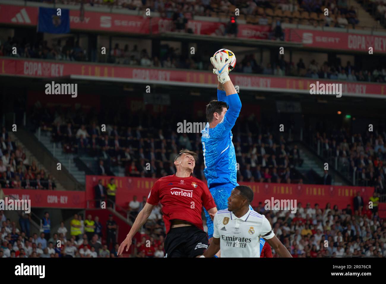 Thibaut Courtois of Real Madrid CF in action during the Copa del Rey