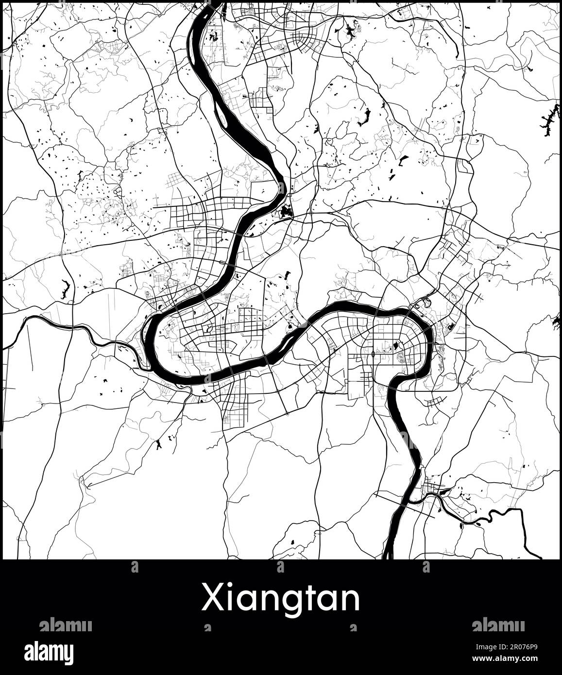 City Map Asia China Xiangtan vector illustration Stock Vector