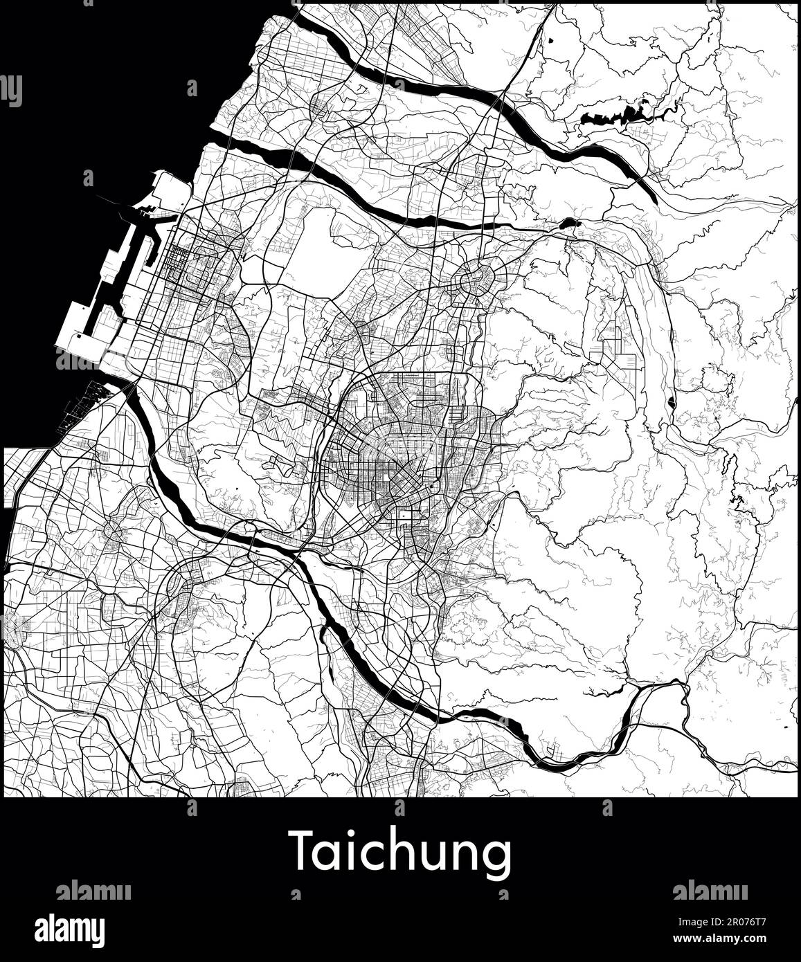 City Map Asia China Taichung vector illustration Stock Vector