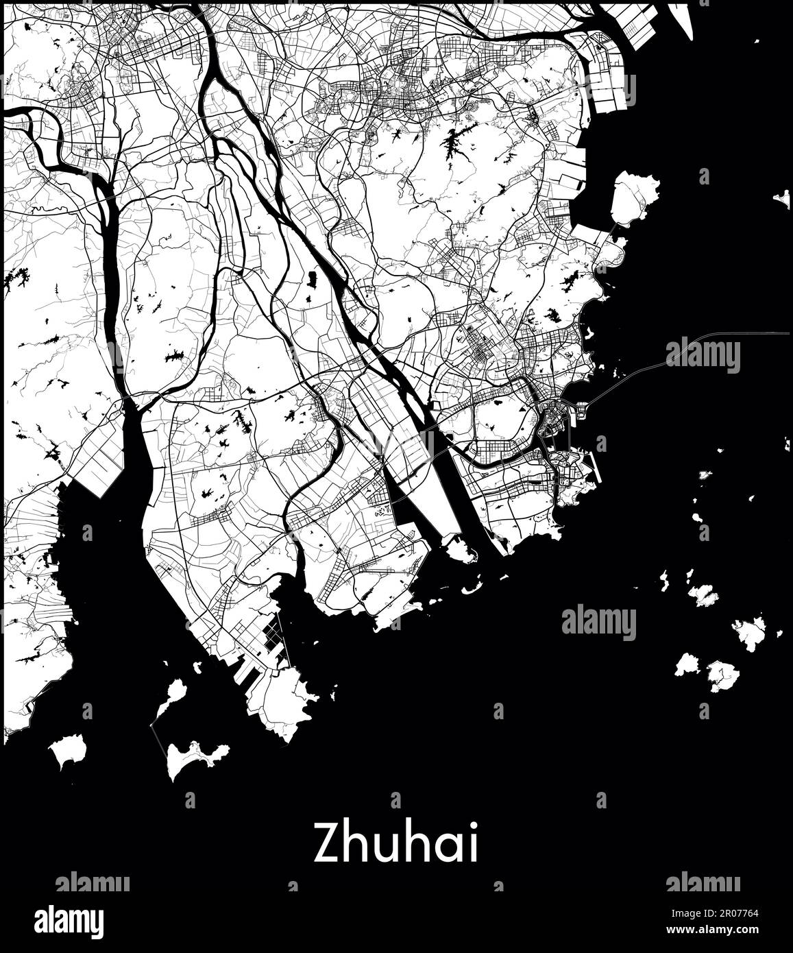 City Map Asia China Zhuhai vector illustration Stock Vector Image & Art