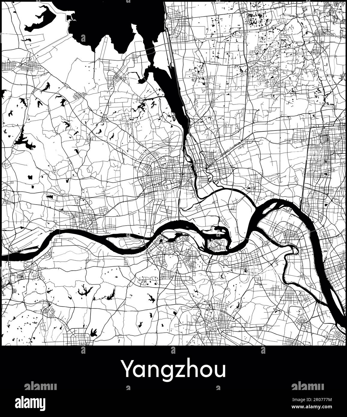 City Map Asia China Yangzhou vector illustration Stock Vector Image