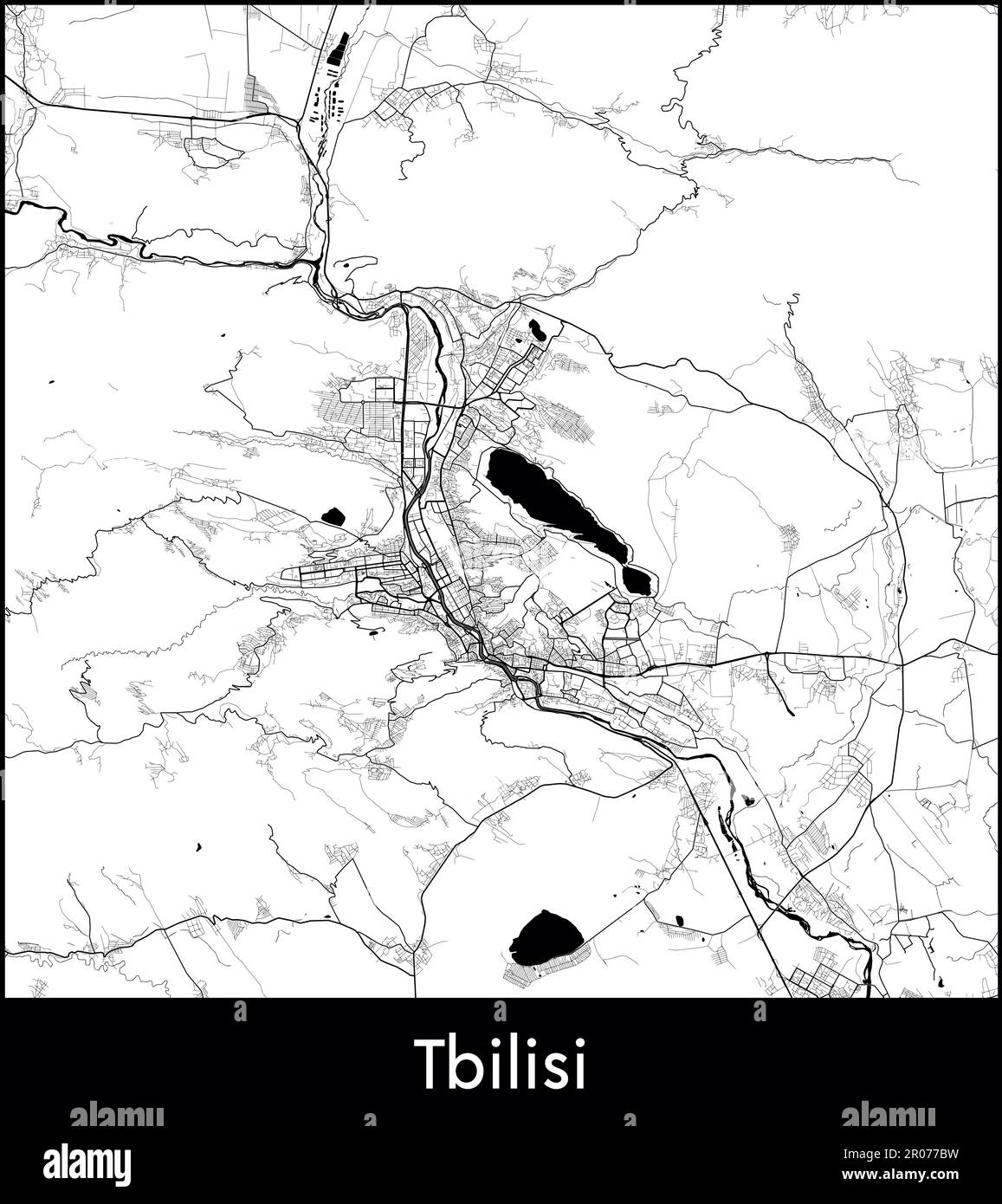 City Map Asia Georgia Tbilisi vector illustration Stock Vector