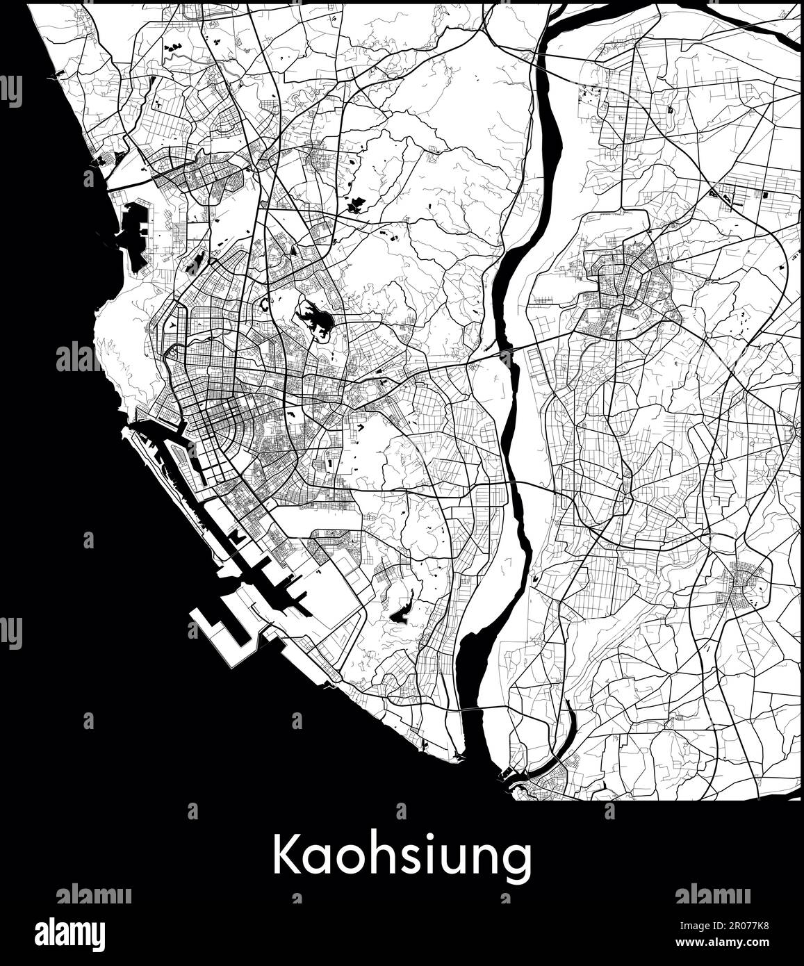 City Map Asia China Kaohsiung vector illustration Stock Vector Image