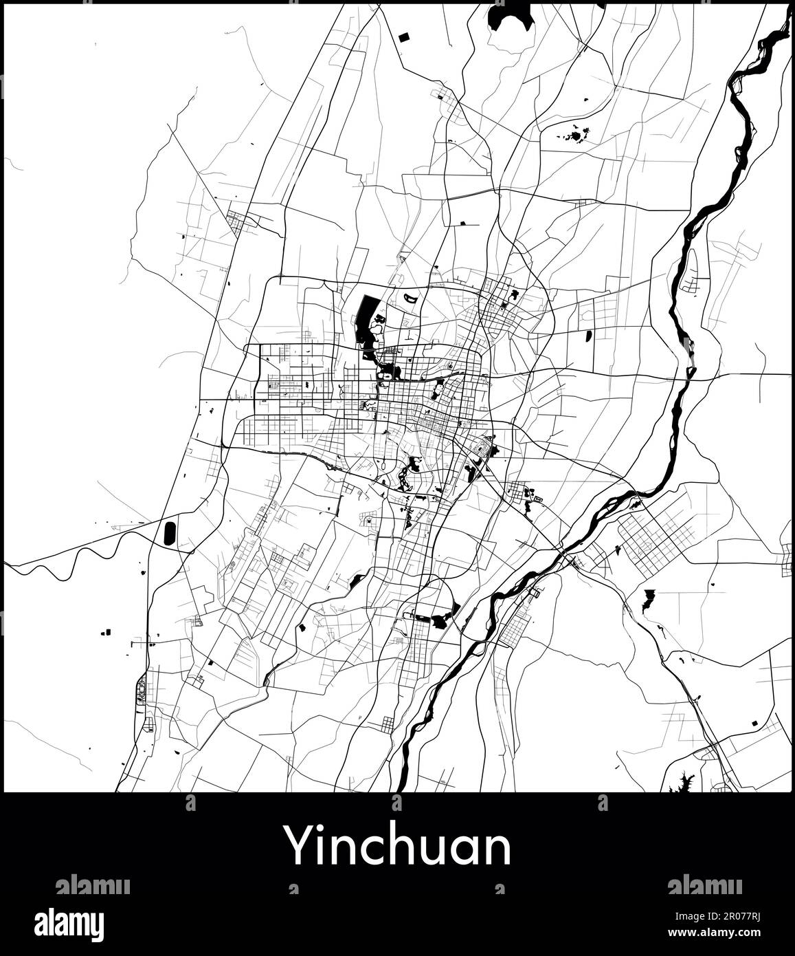 city-map-asia-china-yinchuan-vector-illustration-stock-vector-image