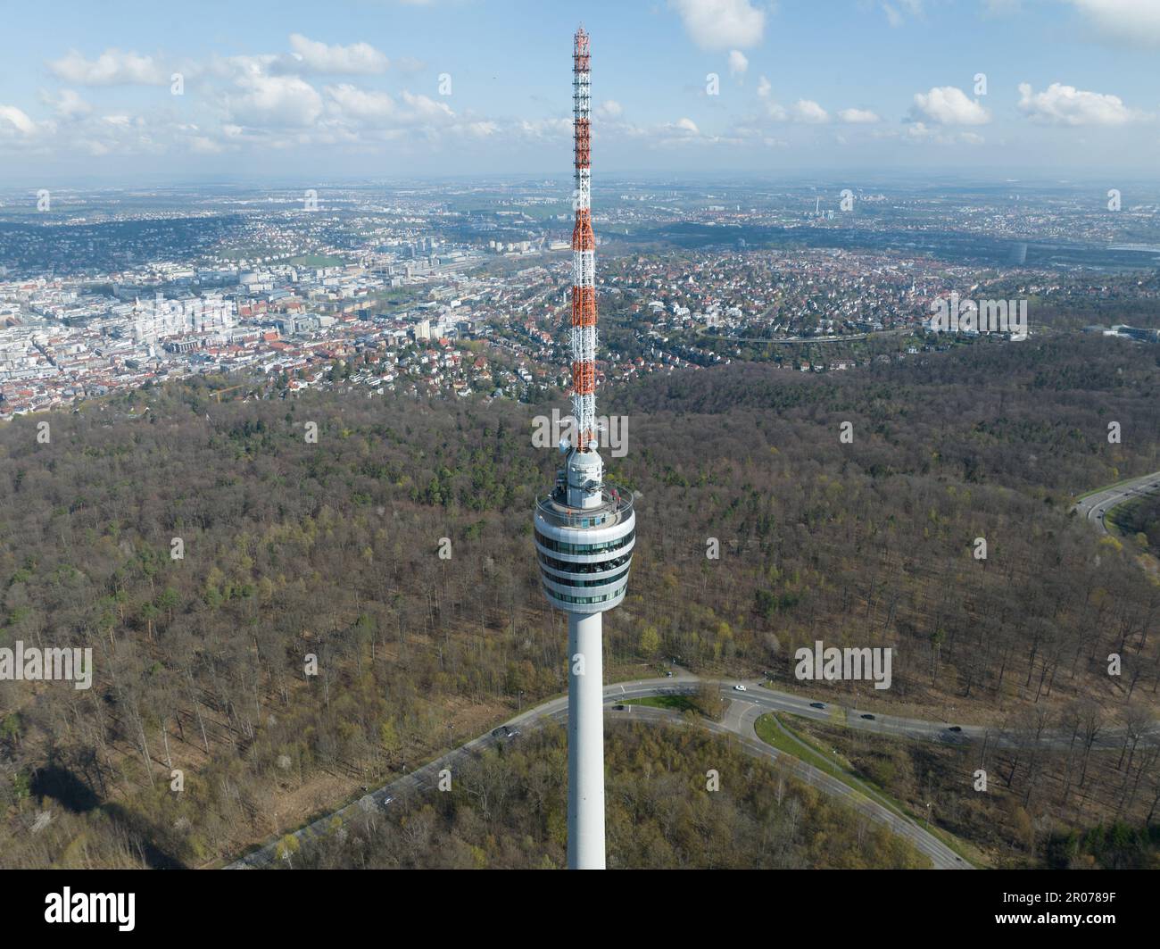 Stuttgart tv tower, Stuttgart skyline, Aerial view and panorama in ...