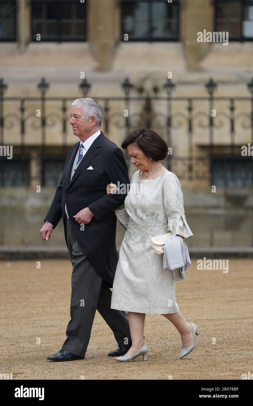 Crown Prince Alexander of Serbia and Crown Princess Katherine of Serbia arriving at Westminster Abbey, London, ahead of the coronation of King Charles III and Queen Camilla on Saturday. Picture date: Saturday May 6, 2023. Stock Photo