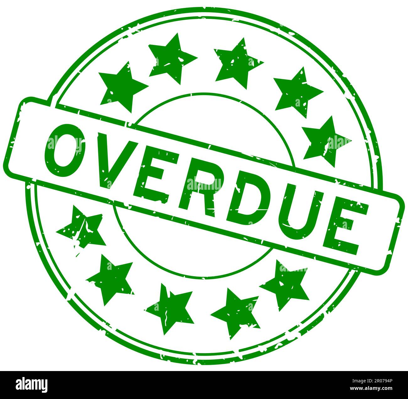 Grunge green overdue word Stock Vector Images - Alamy