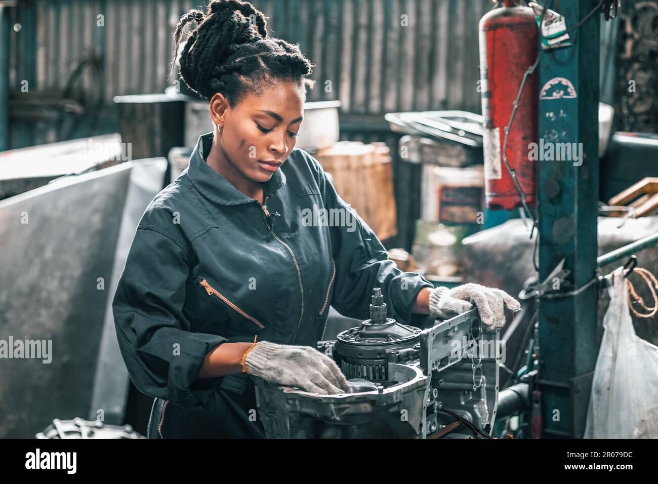 Mechanic checking engine levels hi-res stock photography and images - Alamy