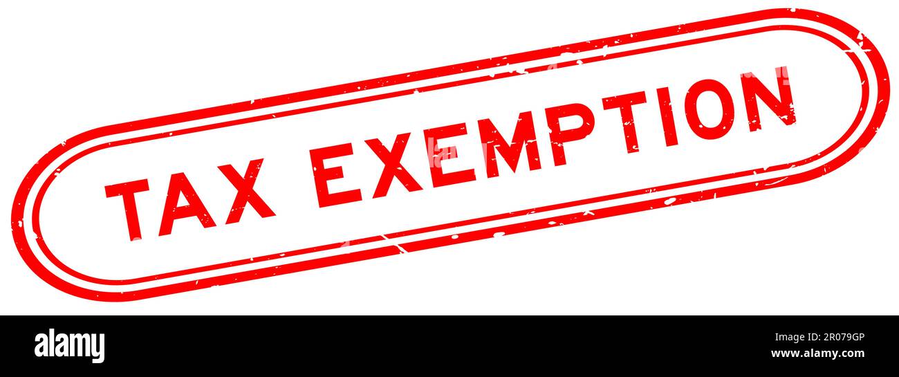 Grunge red tax exemption word rubber seal stamp on white background