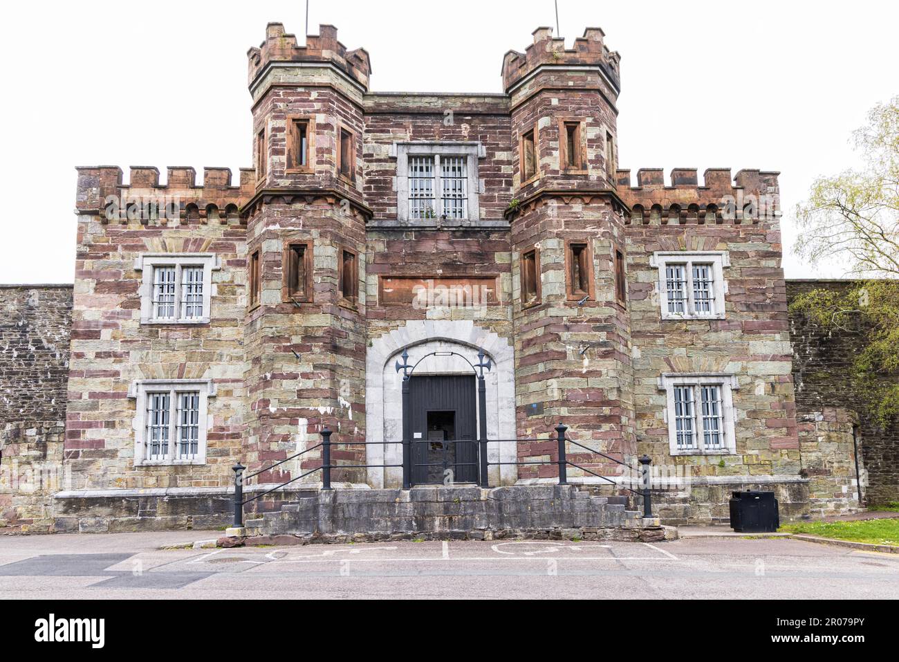 Cork, Ireland April 16, 2023 Facade of Cork CIty Gaol museum in Cork in Munster province in