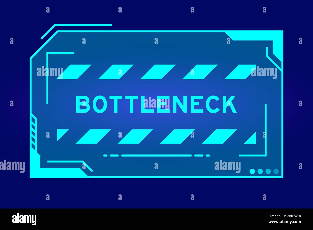 Futuristic hud banner that have word bottleneck on user interface screen on blue background Stock Vector