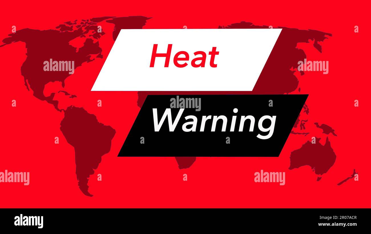 Heat index warning A television - Heat Index Warning A Television Weather Banner Or Icon Is Seen With A Map Of The World Showing The United States Colors Are Red Black And White And 2R07ACR 