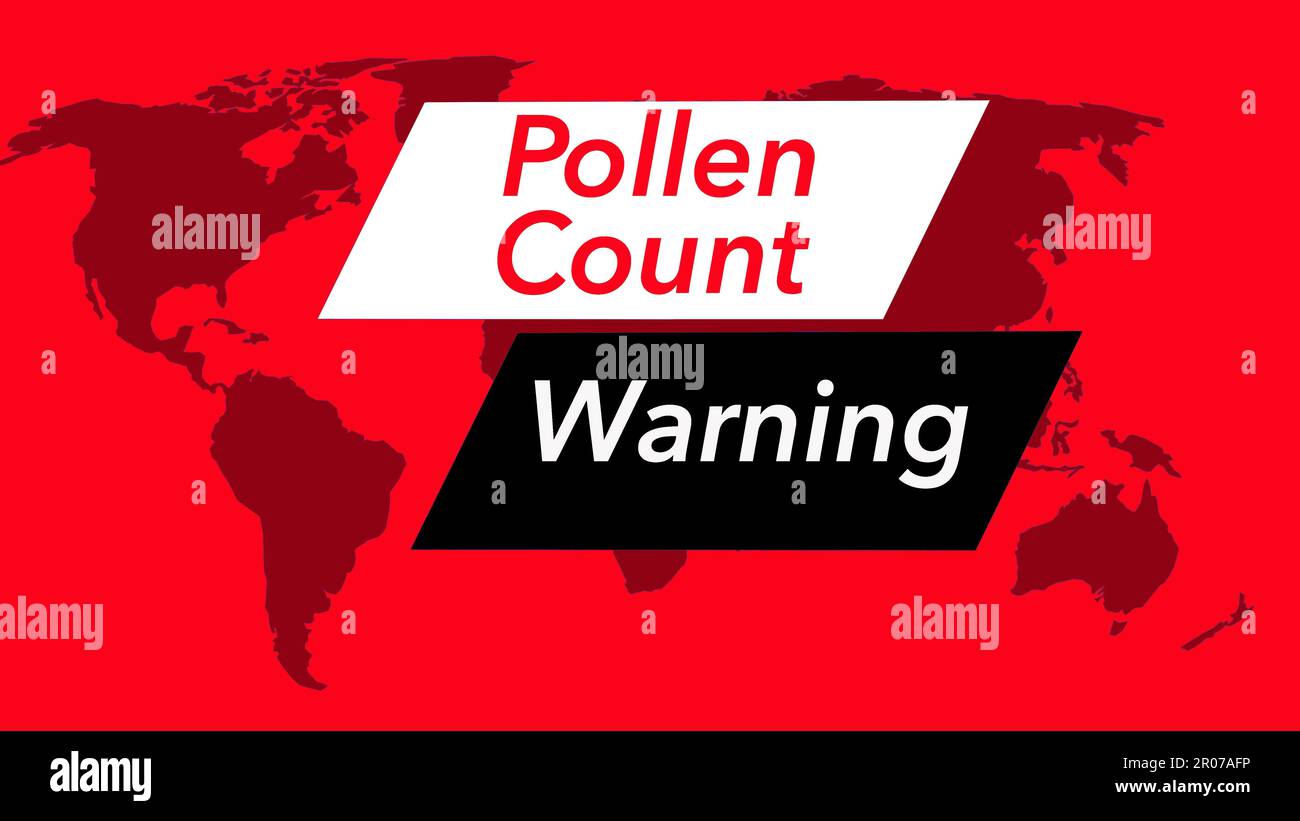 Pollen count warning A television - Pollen Count Warning A Television Weather Banner Or Icon Is Seen With A Map Of The World Showing The United States Colors Are Red Black And White A 2R07AFP 