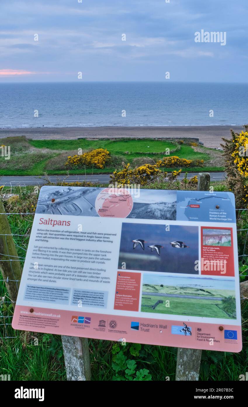 Saltpan remains on the Cumbrian coast, near Crosscanonby, near Maryport, Cumbria Stock Photo
