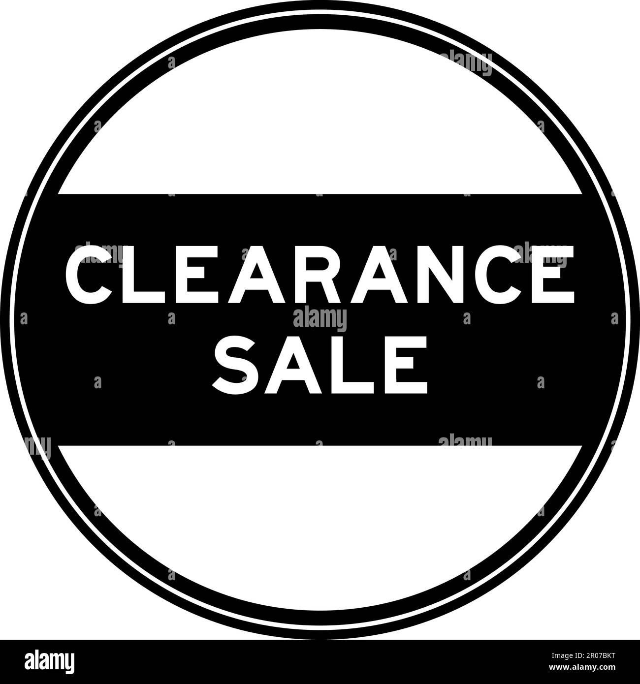 Black color round seal sticker in word clearance sale on white background Stock Vector