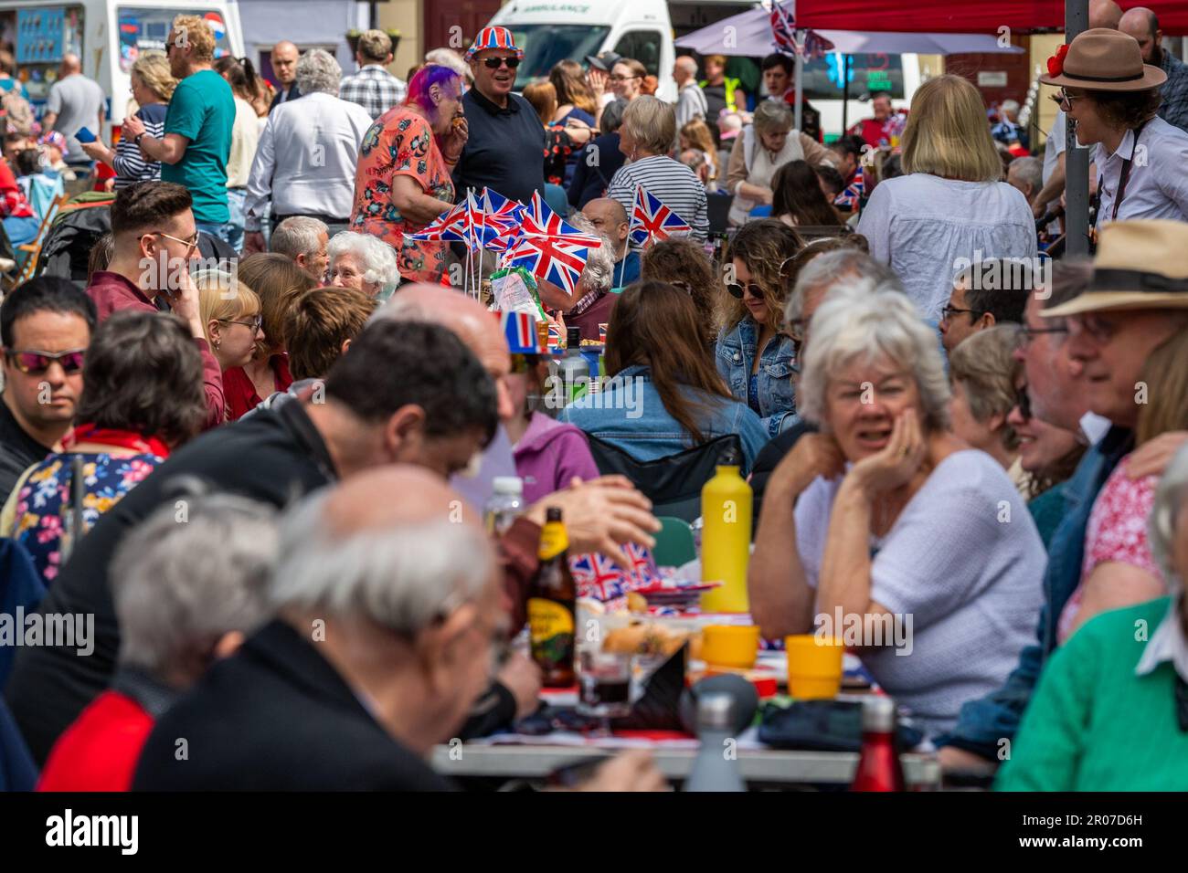 Alcester, Warwickshire, UK. 7th May, 2023. Alcester was the scene of a