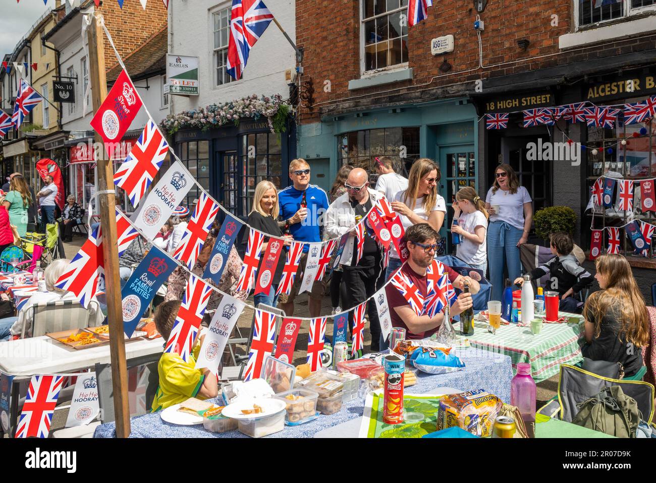 Alcester, Warwickshire, UK. 7th May, 2023. Alcester was the scene of a
