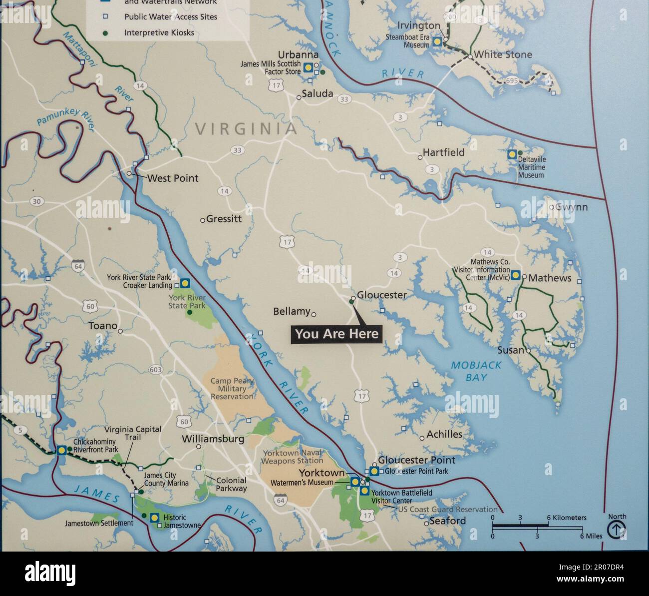 map of Gloucester Virginia Stock Photo